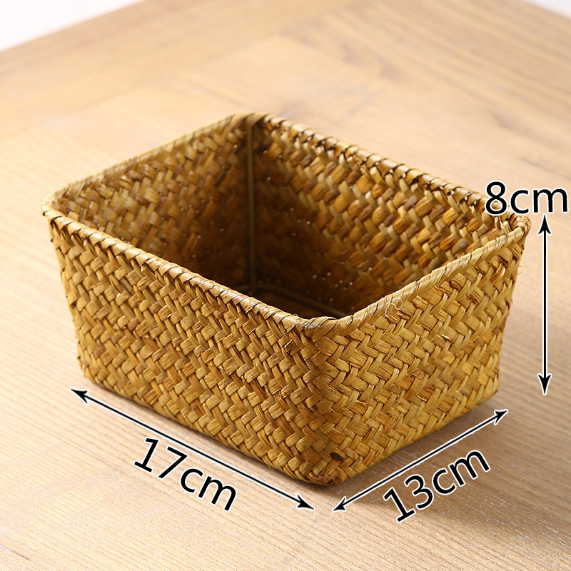 Seaweed Snack - Retro handmade seaweed woven storage basket