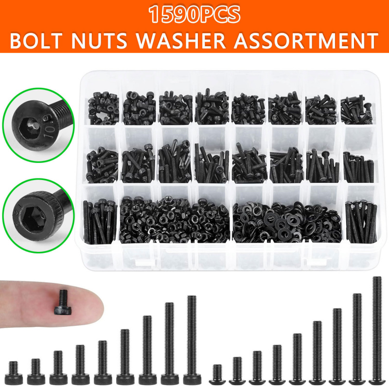 1590PCS M3 Screw Assortment Ki - Nuts Mix 评论和价格